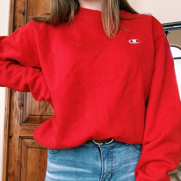 Champion Tops - (HP!!) Red Vintage Champion Pullover